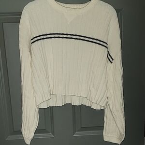 Cozy Ribbed Knit Sweater with Stripes